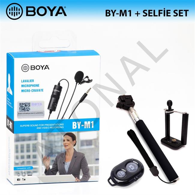 BY-M1 YAKA MİKROFONU SELFİE SET HEDİYELİ