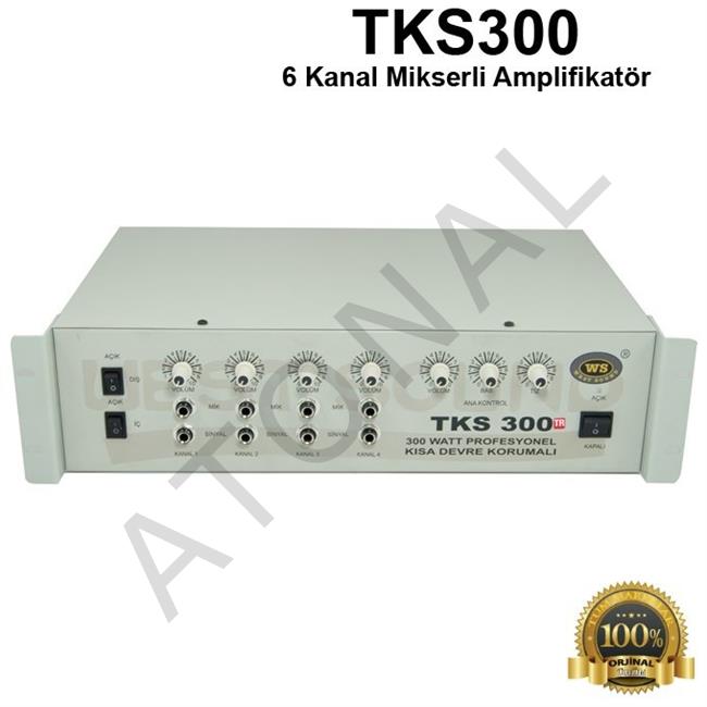 TKS 300 6 Kanal 300 Watt Mikserli Amplifikatör