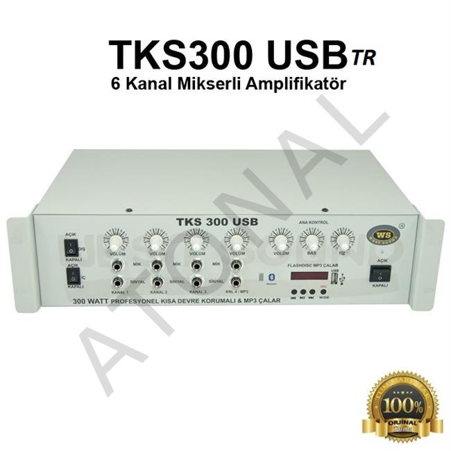 TKS 300 USB TR 6 Kanal 300 Watt Mikserli Amplifikatör