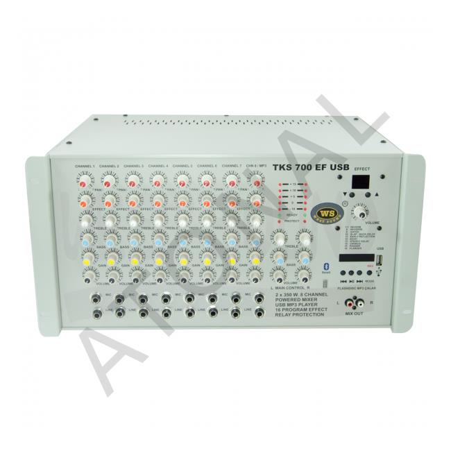 TKS 700 EF  8 KANAL MİKSERLİ STEREO AMPLİFİKATÖR