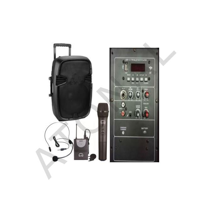 CA-08-UHF, 8" 2 YOLLU TAŞINABİLİR AKÜLÜ HOPARLÖR