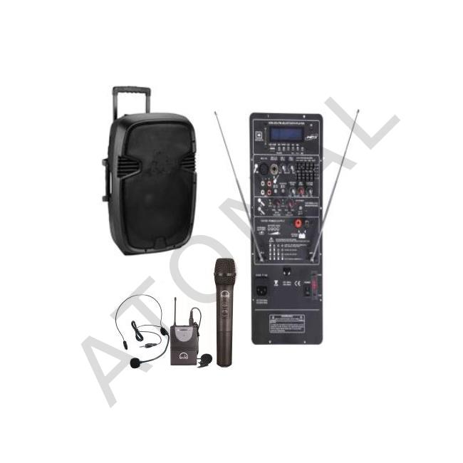 CA-15-UHF, 15" 2 YOLLU TAŞINABİLİR AKÜLÜ HOPARLÖR