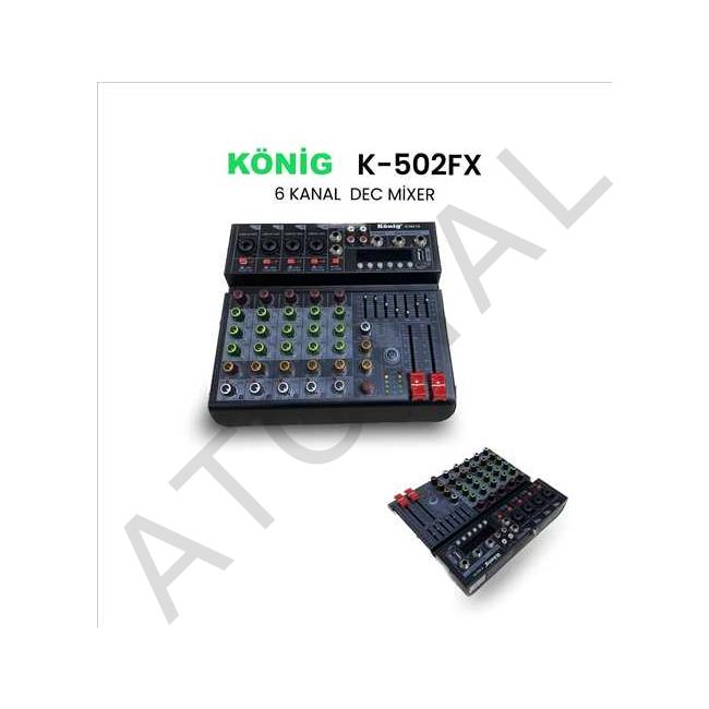 KÖNİG  K-502 FX 6 KANAL DECK MİXER