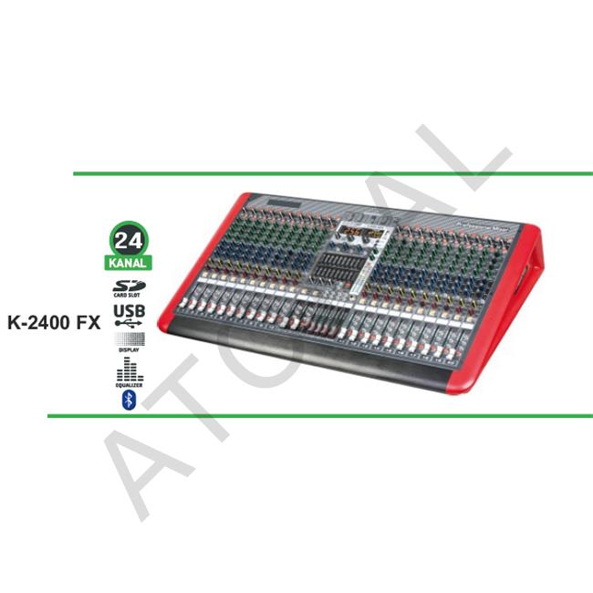 K 2400,16 Kanal Ultra İnce Deck Seslendirme Mikseri