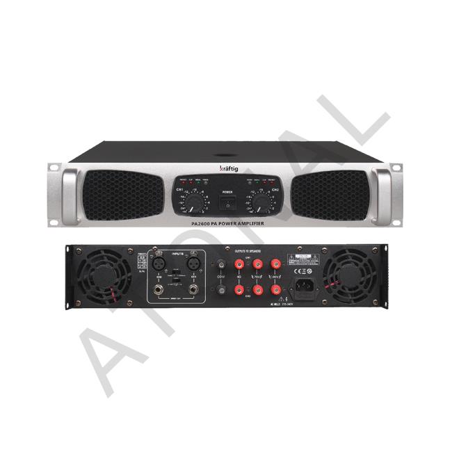 PA2600 2x600W-4Ω, 70V /100V