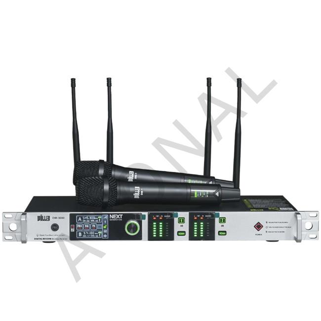 WÖLLER Çift Kanal 2 EL Kablosuz True Diversity UHF Kablosuz Mikrofon DW-3000 EE