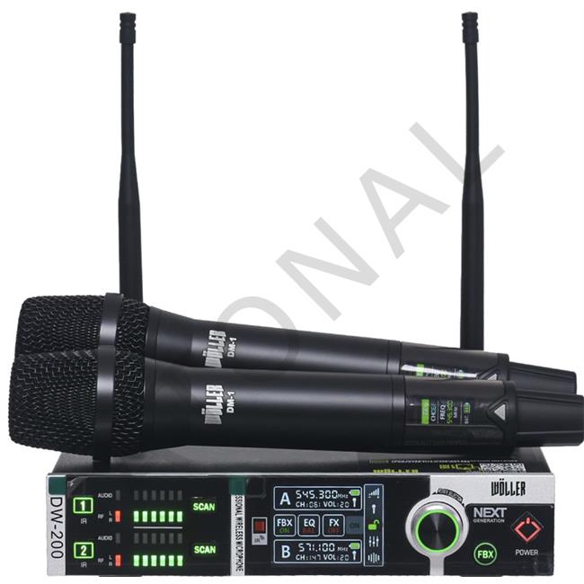 WÖLLER Çift Kanal 2 EL Kablosuz True Diversity UHF Kablosuz Mikrofon DW-200 EE