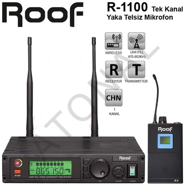 R-1100, UHF Yaka Tipi Telsiz Mikrofon