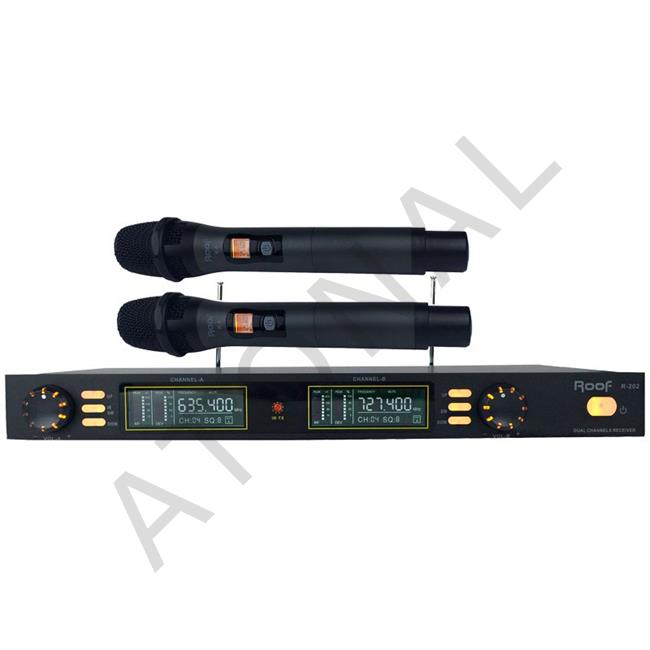 Roof R-202 2 El 2 Kanal UHF Kablosuz Telsiz Mikrofon