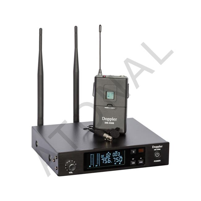 DM-350B Çift Anten Tek Yaka Telsiz Mikrofon Seti